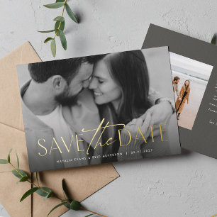 Simple modern stylish save the date photo