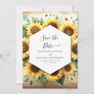Simple Modern Sunflower Wedding Save The Date