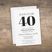 Simple Modern Surprise 40th Birthday Party