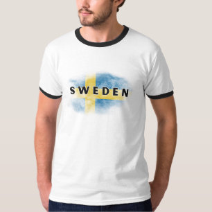 Simple Modern Sweden Flag Swedish Souvenir T-Shirt