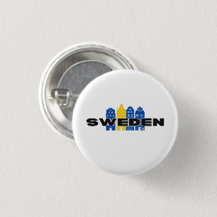 Simple Modern Sweden Swedish country Flag Souvenir 3 Cm Round Badge