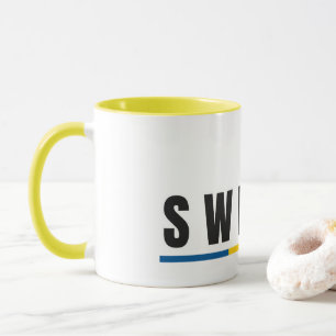 Simple Modern Sweden Swedish Letter Flag Souvenir Mug