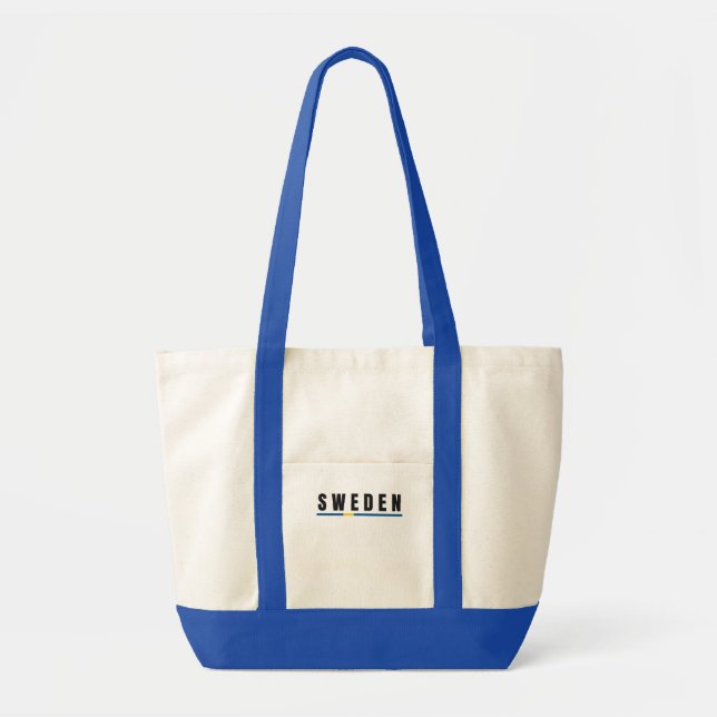 Simple Modern Sweden Swedish Letter Flag Souvenir  Tote Bag (Front)