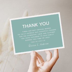 Simple Modern Sympathy Appreciation Thank You Card