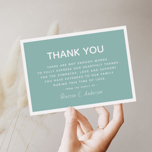 Simple Modern Sympathy Appreciation Thank You Card (Creator Uploaded)