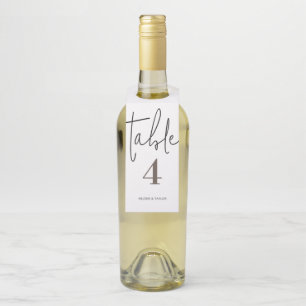 Simple Modern Table Number Bottle Tag