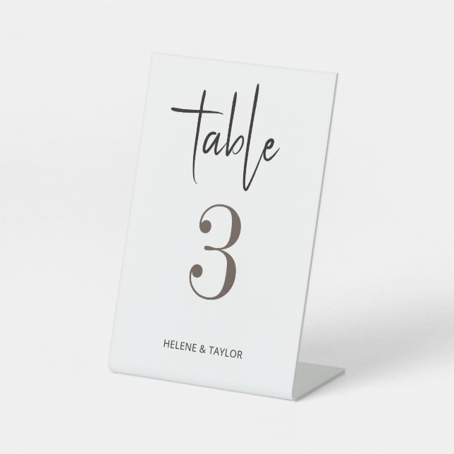 Simple Modern Table Number Pedestal Sign (Front)
