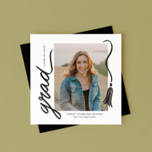 Simple Modern Tassel Graduation Announcement