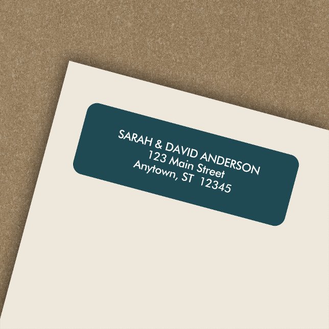 Simple Modern Teal Blue Return Address Label (Creator Uploaded)