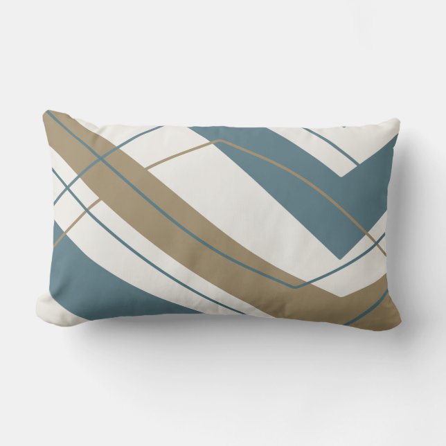 Simple Modern Teal Gold Lumbar Lumbar Cushion (Front)