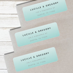 Simple Modern Teal Gradient Beachy Return Address