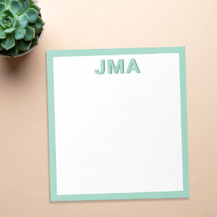 Simple Modern Teal Monogram Notepad