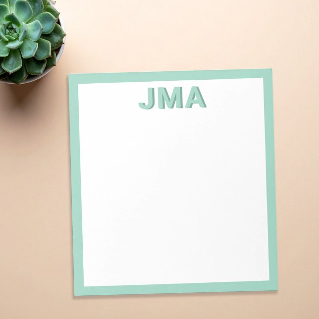 Simple Modern Teal Monogram Notepad (Creator Uploaded)