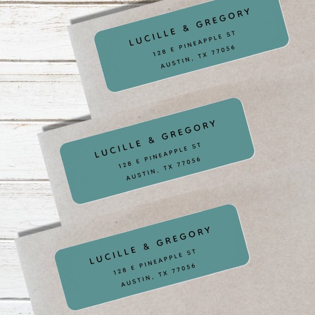 Simple Modern Teal Return Address Label (Creator Uploaded)