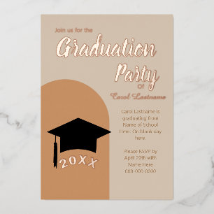 Simple Modern Terracotta Graduation Party Arch