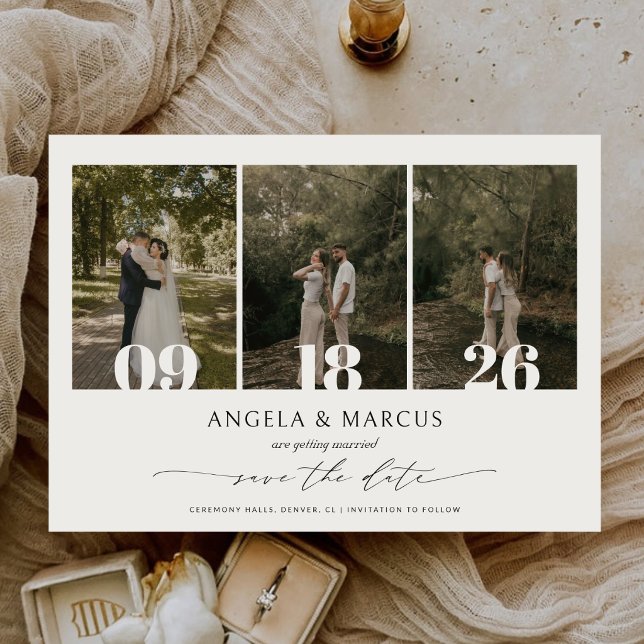Simple Modern Text and Photo Horizontal | Wedding Save The Date (Creator Uploaded)