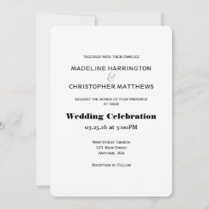 Simple Modern Text Only Wedding Invitation