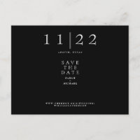 Simple Modern Text Wedding B/W Save the Date