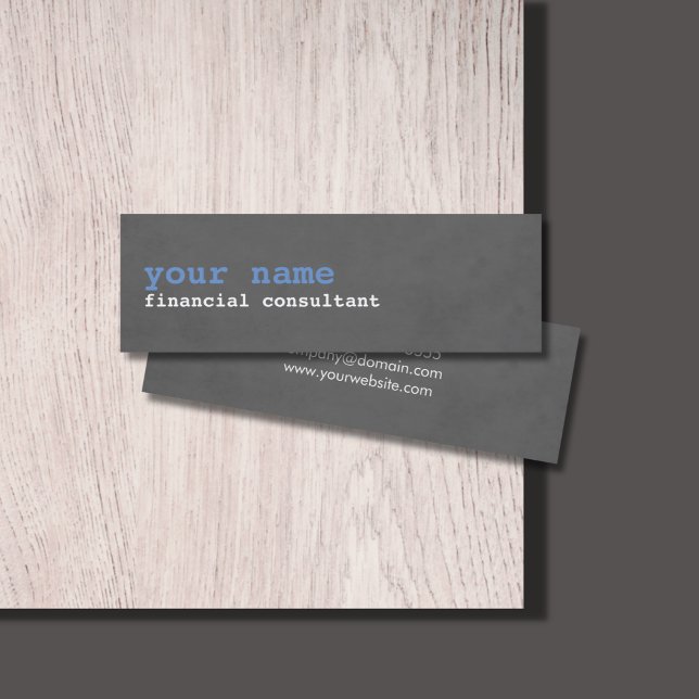 Simple Modern Texture Grey Consultant Mini Business Card (Creator Uploaded)