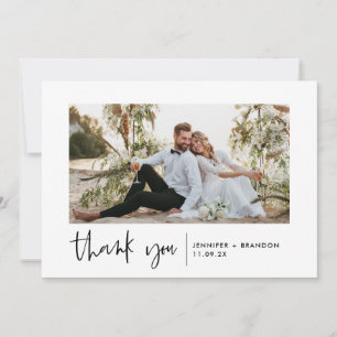 Simple Modern Thank you card Photo Wedding