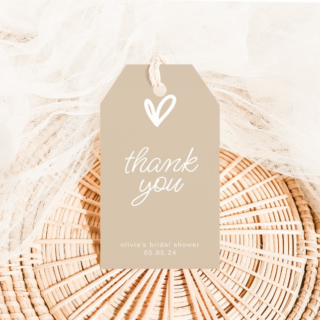 Simple Modern Thank You Tag with Heart (Creator Uploaded)