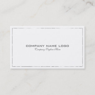 Simple Modern Tin Silver Bored On White Business Card
