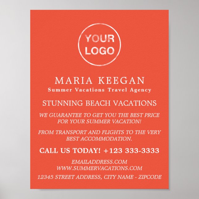 Simple & Modern Travel Agency Advertising Poster (Front)