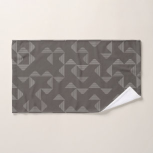 Simple, modern, trendy geometric graphic pattern hand towel