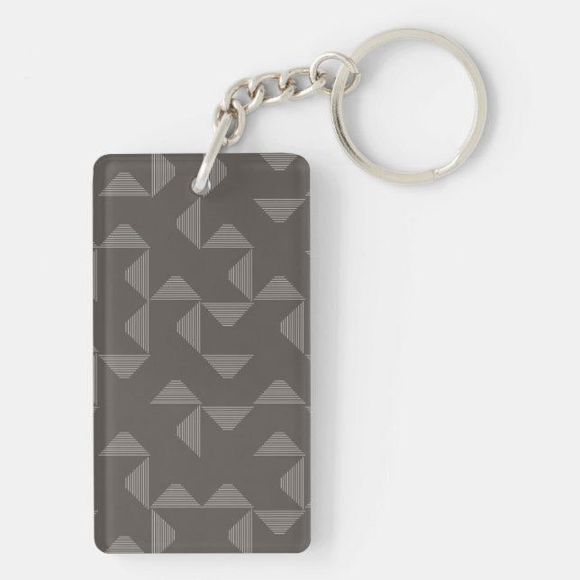 Simple, modern, trendy geometric graphic pattern key ring (Back)