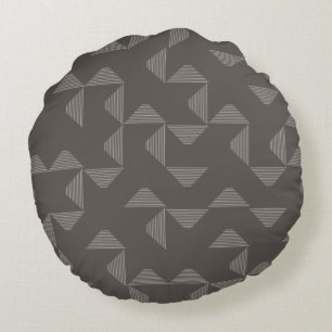 Simple, modern, trendy geometric graphic pattern round cushion