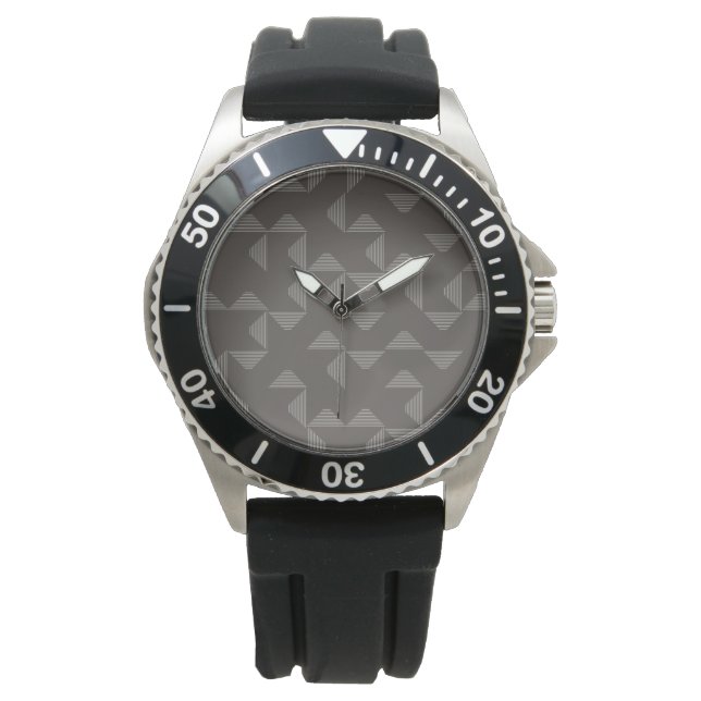 Simple, modern, trendy geometric graphic pattern watch (Front)