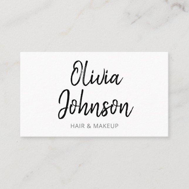 Simple Modern Trendy Hand Lettered Business Card (Front)