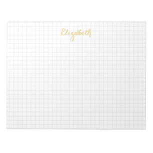 Simple Modern Trendy Stylish Squares Elegant Name Notepad