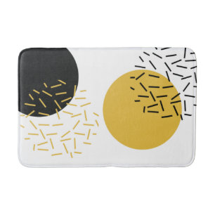 Simple, modern, trendy urban geometric graphic art bath mat