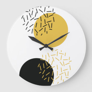 Simple, modern, trendy urban geometric graphic art large clock