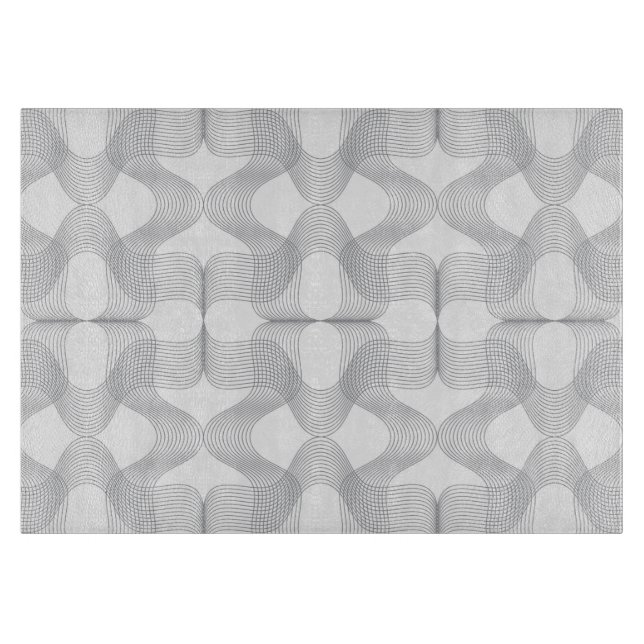 Simple, modern, trendy wavy graphic design pattern cutting board (Front)