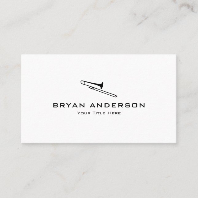 Simple & Modern Trombone Business Card (Front)