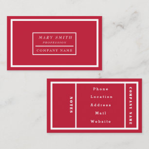 Simple Modern True Red Business Card