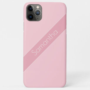 Simple Modern Two-Tone Pale Pink Personalised Name iPhone 11 Pro Max Case