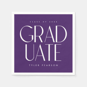 Simple Modern Type Purple Graduation Party Napkin
