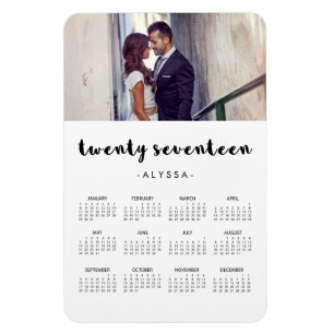 Simple Modern Typography 2017 Photo Calendar Magnet