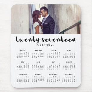Simple Modern Typography 2017 Photo Calendar Mouse Mat