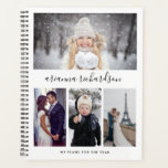 Simple Modern Typography | 4 Photo Planner<br><div class="desc">This simple and stylish planner says your name in modern black typography,  and features four photos of your choice.</div>