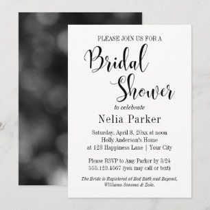 Simple Modern Typography Bridal Shower 3 Invitation