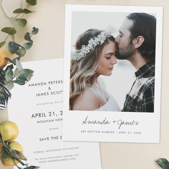 Simple Modern Typography Custom Photo Wedding  Save The Date (Creator Uploaded)