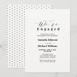 Simple Modern Typography Engagement Party Invitati Invitation