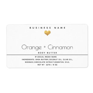 Simple modern typography gold heart Body butter