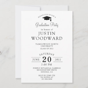 Simple Modern Typography Graduation Party Invitation