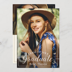 Simple Modern Typography Graduation Party Photo Invitation