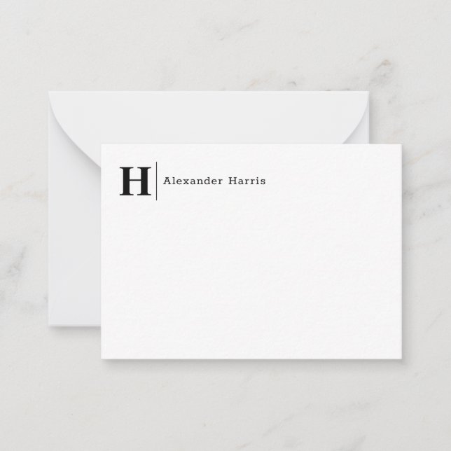 Simple Modern Typography Line Business Monogram Card (Front)